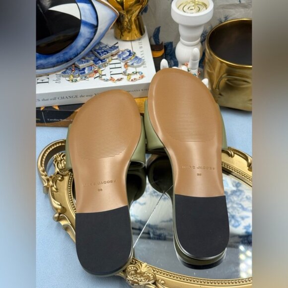 🆕 MARC JACOBS 🧿 NWOB The Snapshot Slide, Reed Green - Sz 38 US 8 - Picture 11 of 12